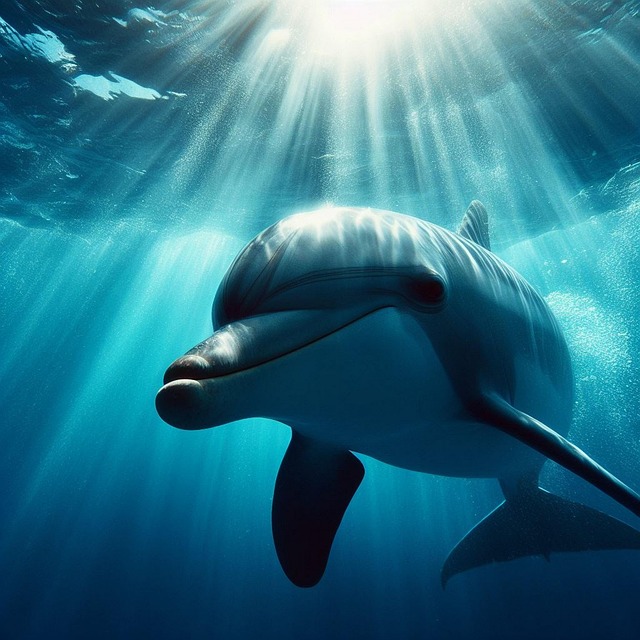 Download free HD stock image of Ai Generated Dolphin Free ai generated dolphin fish illustration