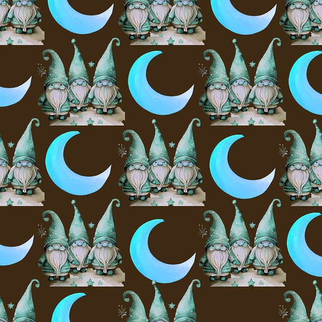 Gnome, Měsíc, Fantazie, Vánoce