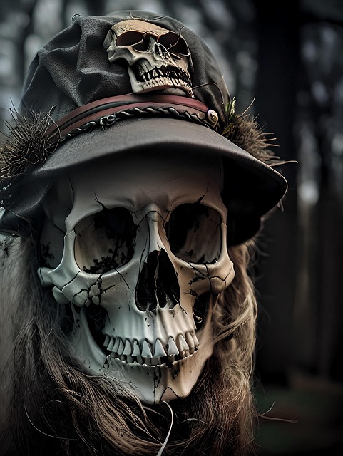 Free ai generated skull dark illustration
