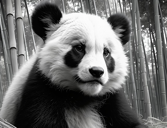 Free ai generated panda bamboo illustration