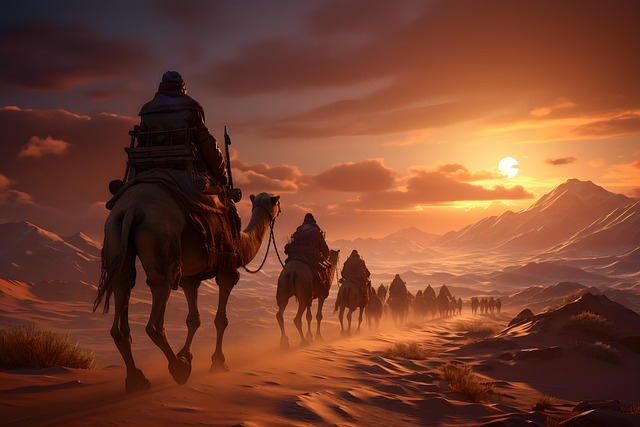 Free camels desert bedouins illustration