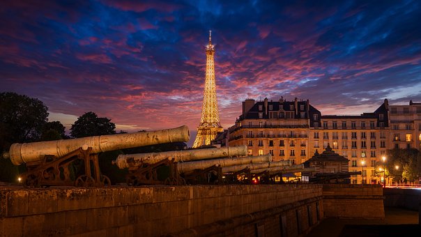 París, Arquitectura, Ciudad, Noche, Luz