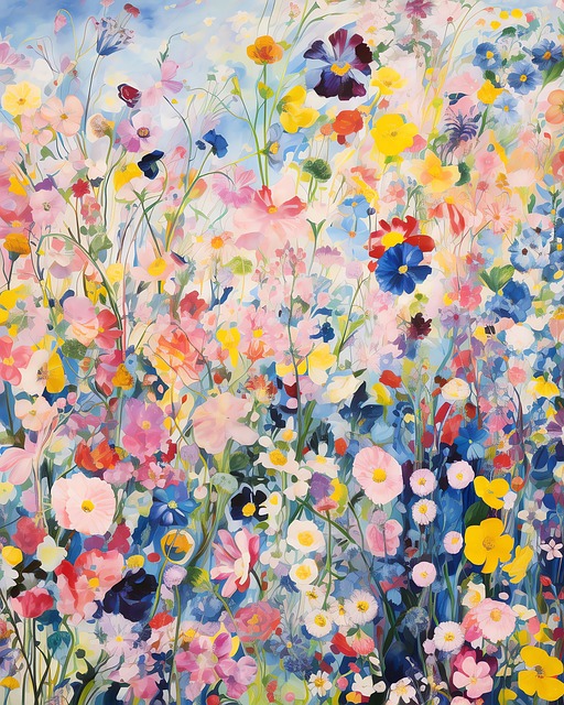Free vibrant meadow multicolor illustration