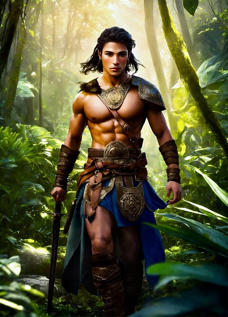 Free ai generated man warrior illustration