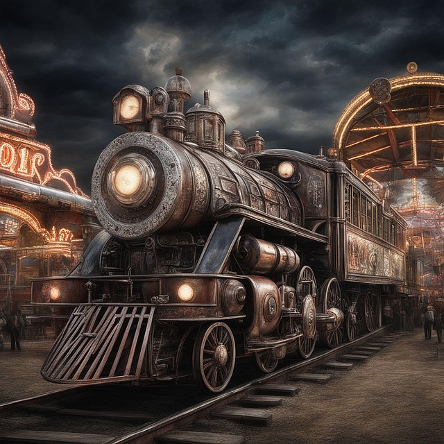 Free ai generated train rails illustration