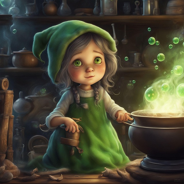 Free ai generated girl witchcraft illustration