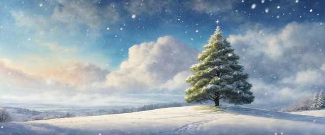 Ai Gerado, Árvore De Natal, Neve