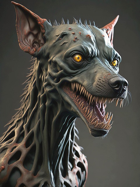Free dog zombie monster illustration