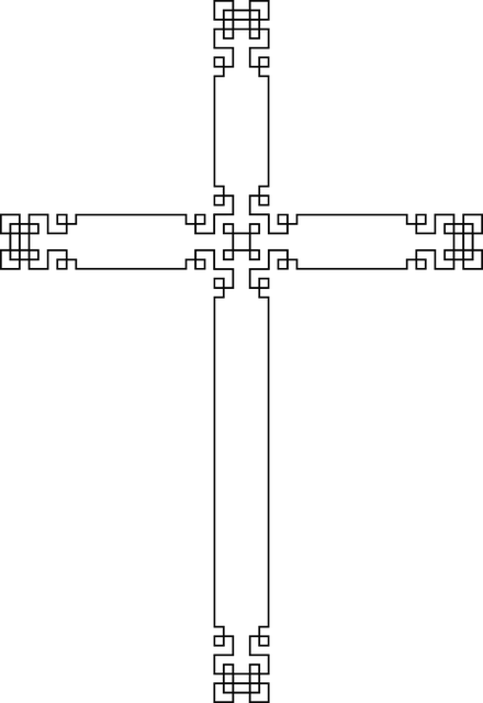 Free cross line art decorative illustration