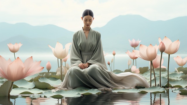 Ai Generiert, Frau, Meditation, Zen