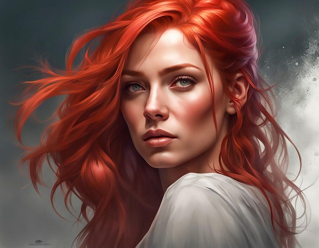 Download free HD stock image of Red Head Free red head woman illustration