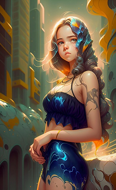 Free ai generated girl teenage illustration