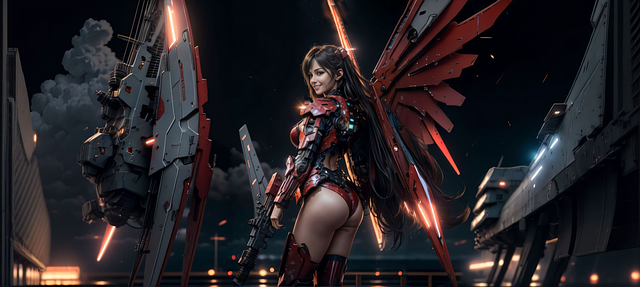 Free mecha girl sci-fi illustration
