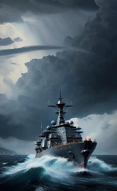 Free battleship warship military illustration