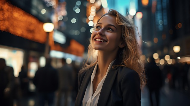 Free ai generated business woman happy illustration
