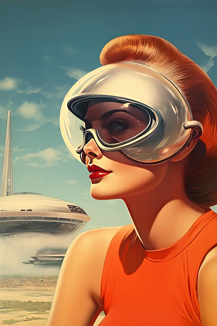 Free futuristic poster retro illustration
