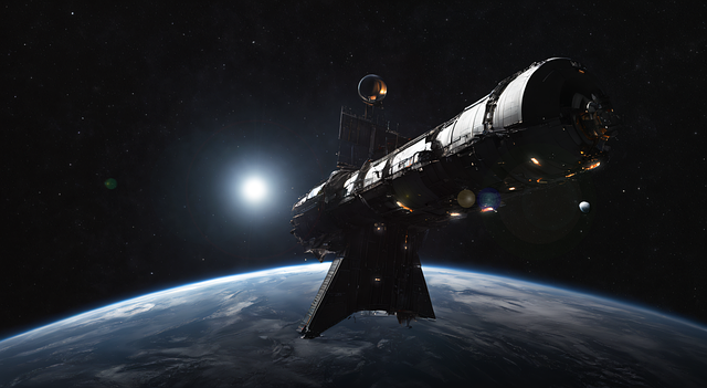 Free ai generated spacecraft space station illustration