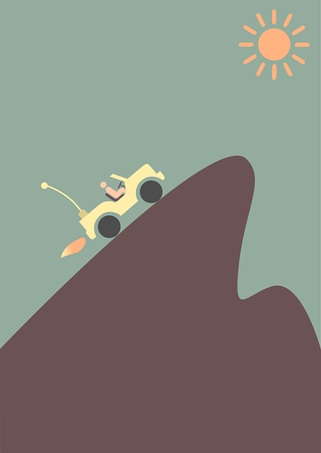 Free driving steep mountain illustration