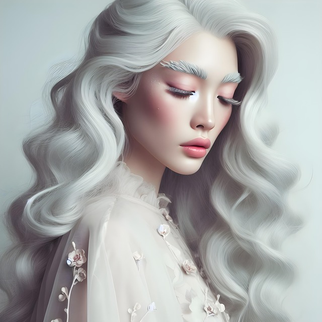 Free ai generated woman flowers illustration