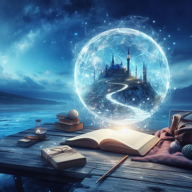 Free magic book wisdom illustration