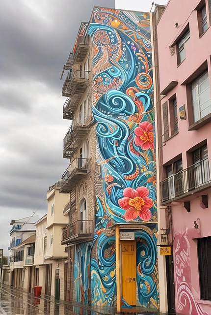 Gebäude, Stadt, Wandbilder, Malen, Kunst