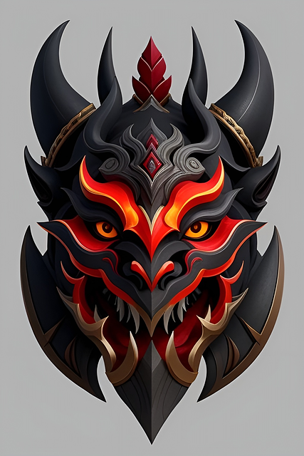 Download free HD stock image of Ai Generated Demon Free ai generated demon mask illustration
