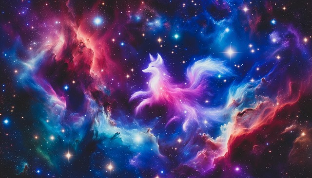 Free ai generated cosmic fantasy creatures illustration