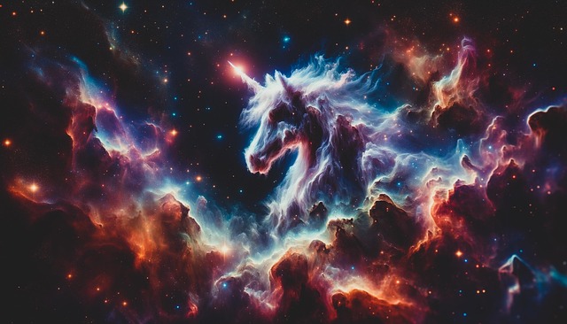 Free ai generated cosmic fantasy creatures illustration