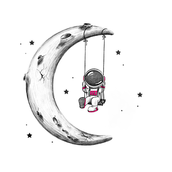 Luna, Estrella, Astronauta, Universo