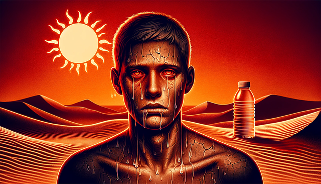 Free thirst sun dehydration illustration