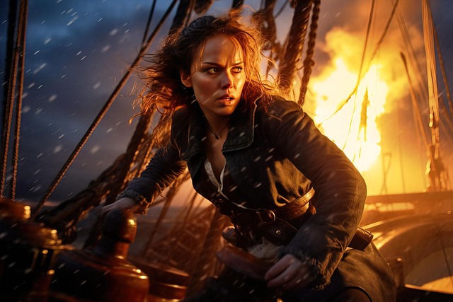 Free pirate character woman illustration