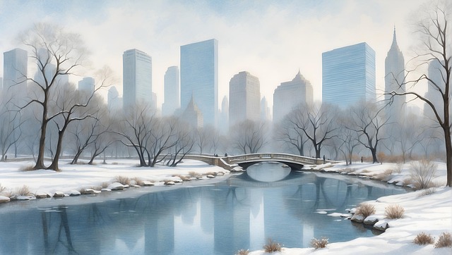 Free ai generated park pond illustration