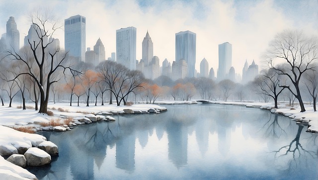 Free ai generated park pond illustration