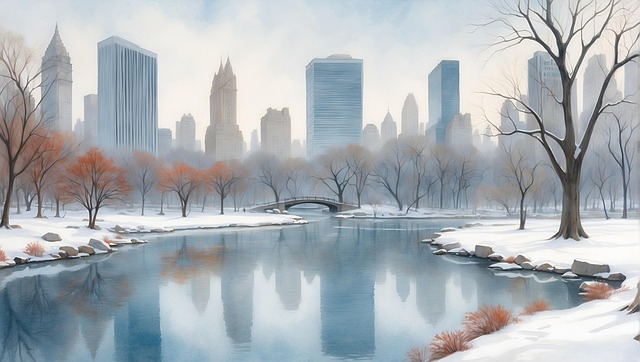 Free ai generated park pond illustration