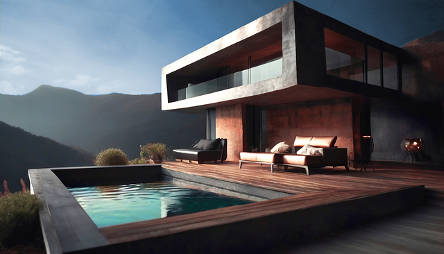Free ai generated house swimming pool illustration