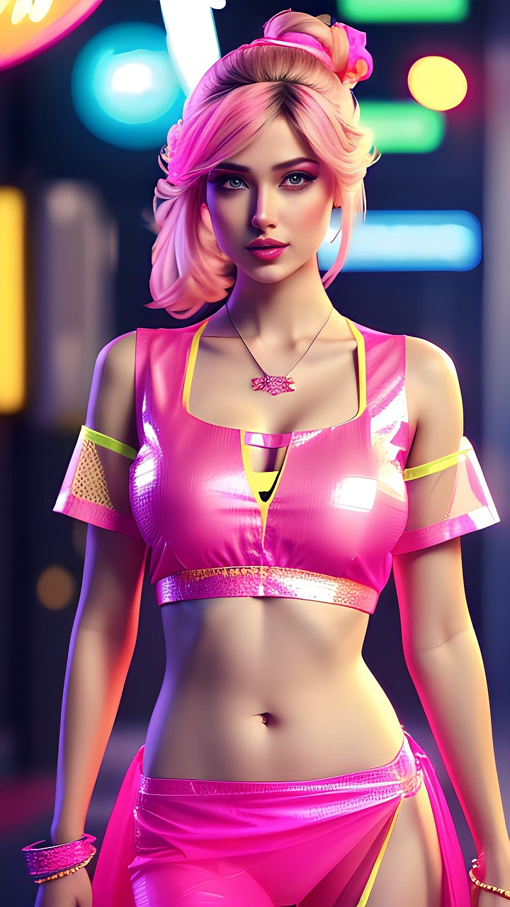 Download free HD stock image of Ai Generated Woman Free ai generated woman pink dress illustration