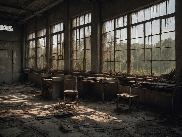Download free HD stock image of Ai Generated Abandoned Free ai generated abandoned factory illustration