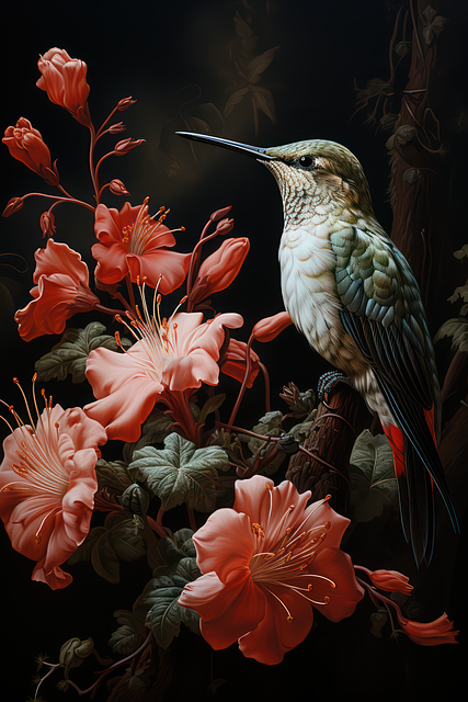 Free Ai Generated Hummingbird illustration and picture