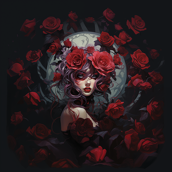 Ai Generiert, Frau, Blumen, Rosen