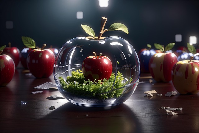 Appel, Eten, Glas, Fruit, Transparant