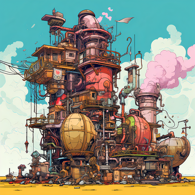 Free landscape pollution industry illustration