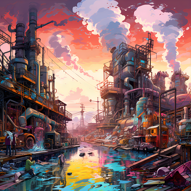 Free landscape pollution industry illustration