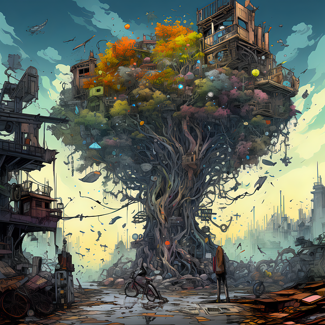 Free landscape pollution industry illustration