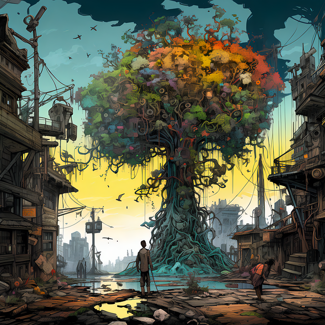 Free landscape pollution industry illustration