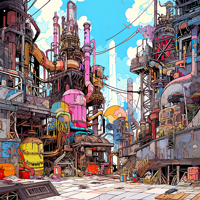 Free landscape pollution industry illustration