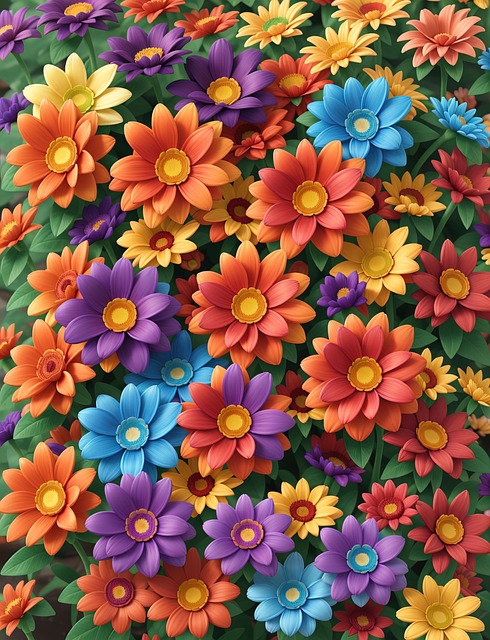 Download free HD stock image of Colorful Flowers Free colorful flowers red illustration