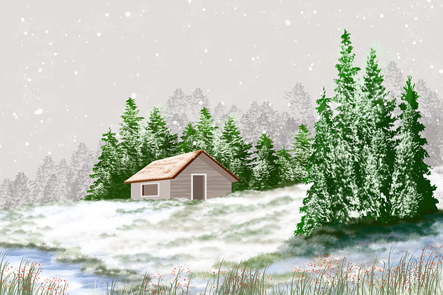 Free christmas postcard nature illustration