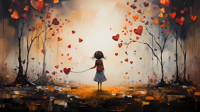 Free naive painting abstract illustration