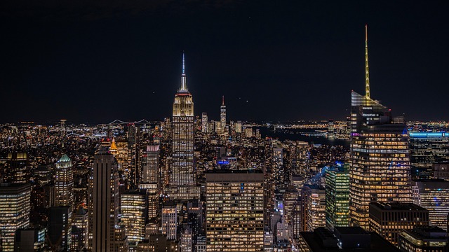Nightview, Nat, By, New York, Byudsigt