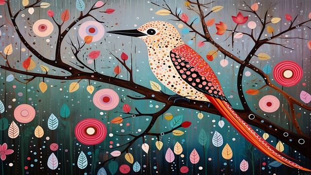 Download free HD stock image of Whimsy Bird Tree Branch Art Free whimsy bird tree branch art bird illustration illustration